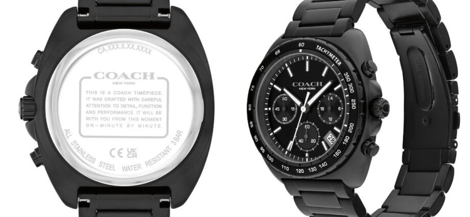 coach men's charter chronograph watch